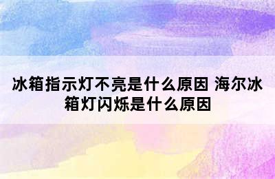 冰箱指示灯不亮是什么原因 海尔冰箱灯闪烁是什么原因